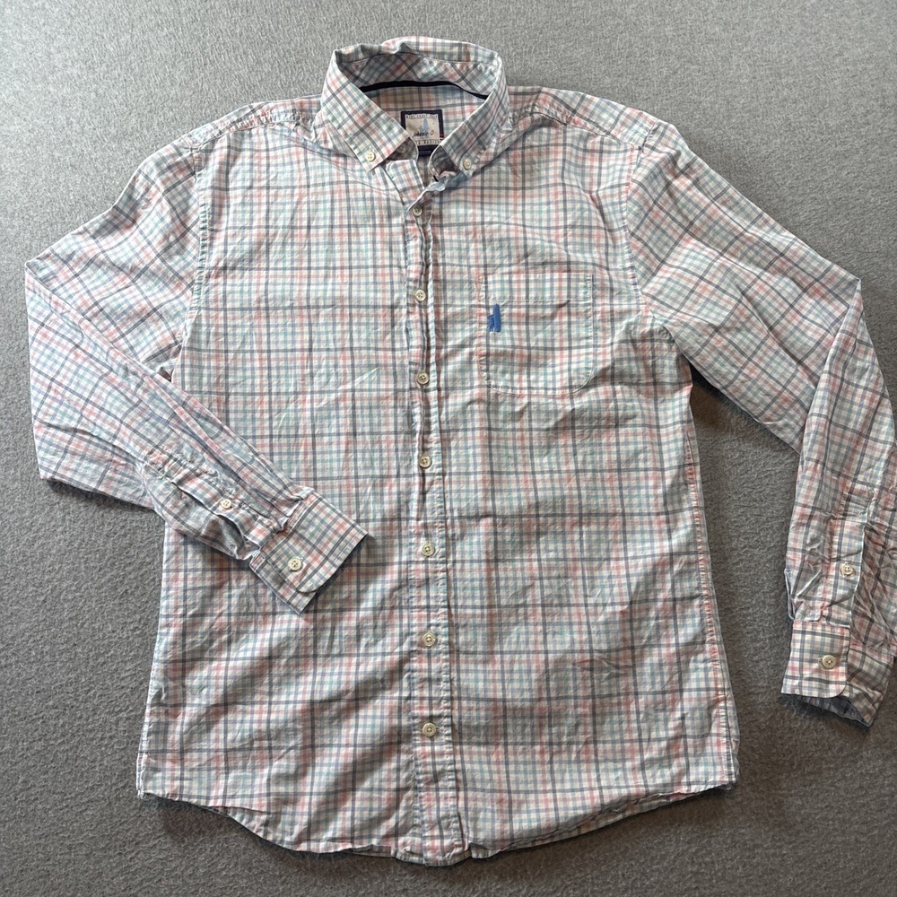 Johnnie O Colorful Men's Button Down Long Sleeve Sz M Lightweight Preppy